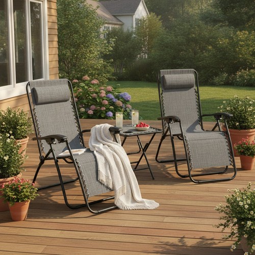 Zero gravity lounge chair set - zero,